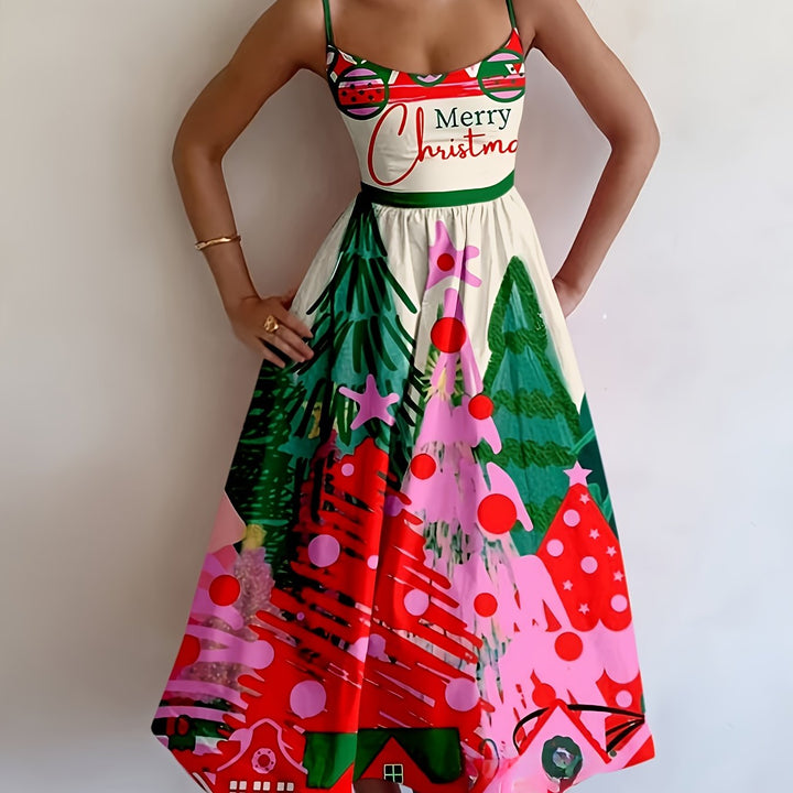 Juliet | Christmas Midi Dress White Sleeveless Women