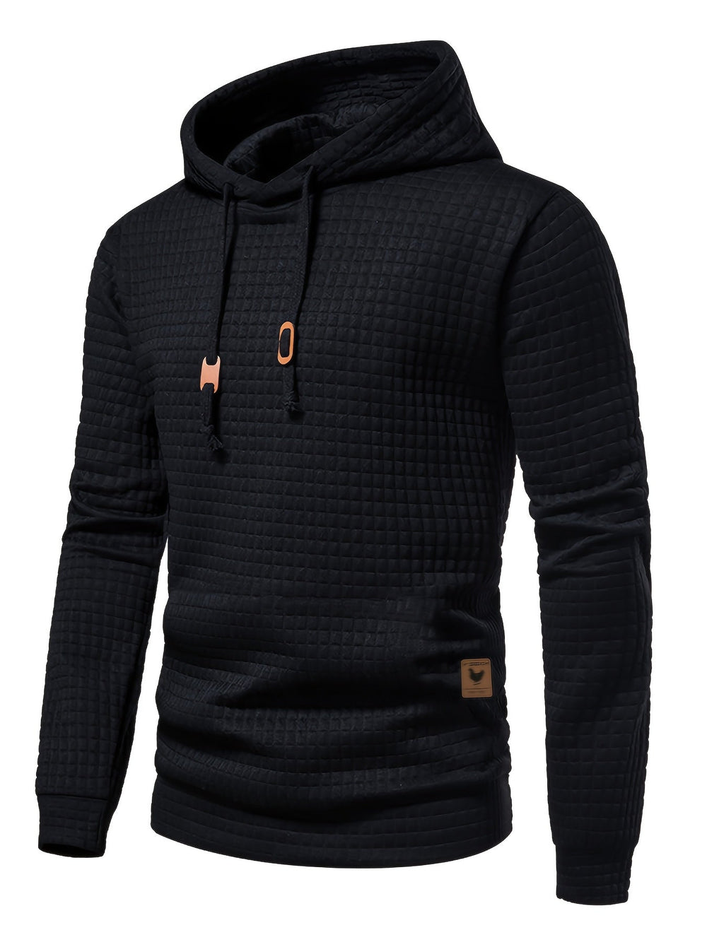 Grant mens quilted pullover hoodie