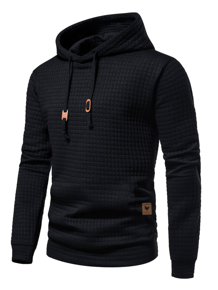Grant mens quilted pullover hoodie