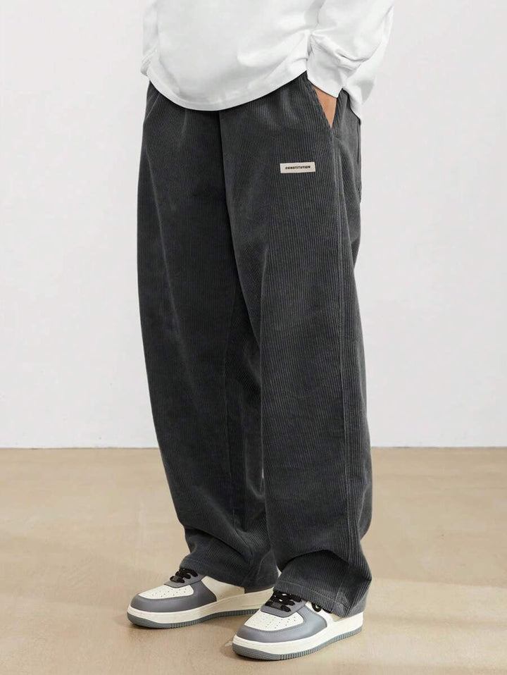 Dale | Corduroy Pants Drawstring Wide Leg Relaxed Fit