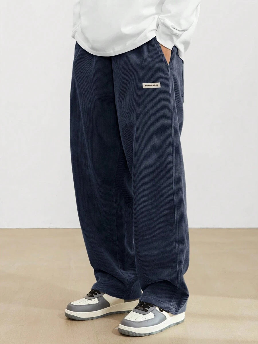 Dale | Corduroy Pants Drawstring Wide Leg Relaxed Fit