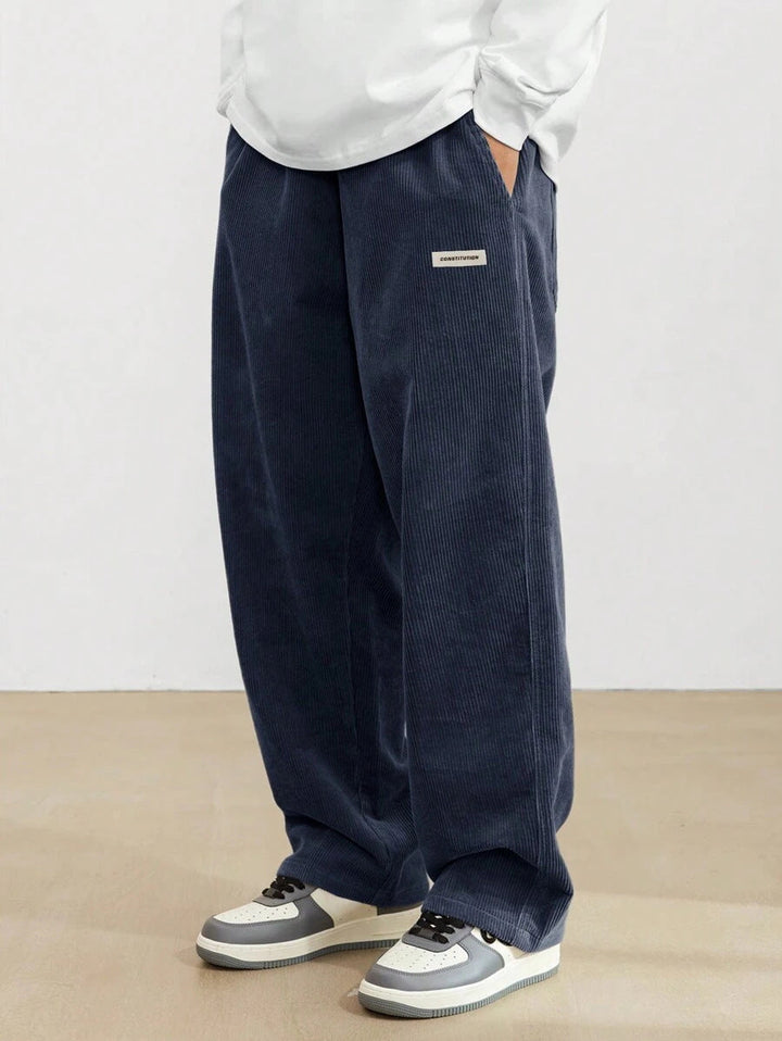 Dale | Corduroy Pants Drawstring Wide Leg Relaxed Fit