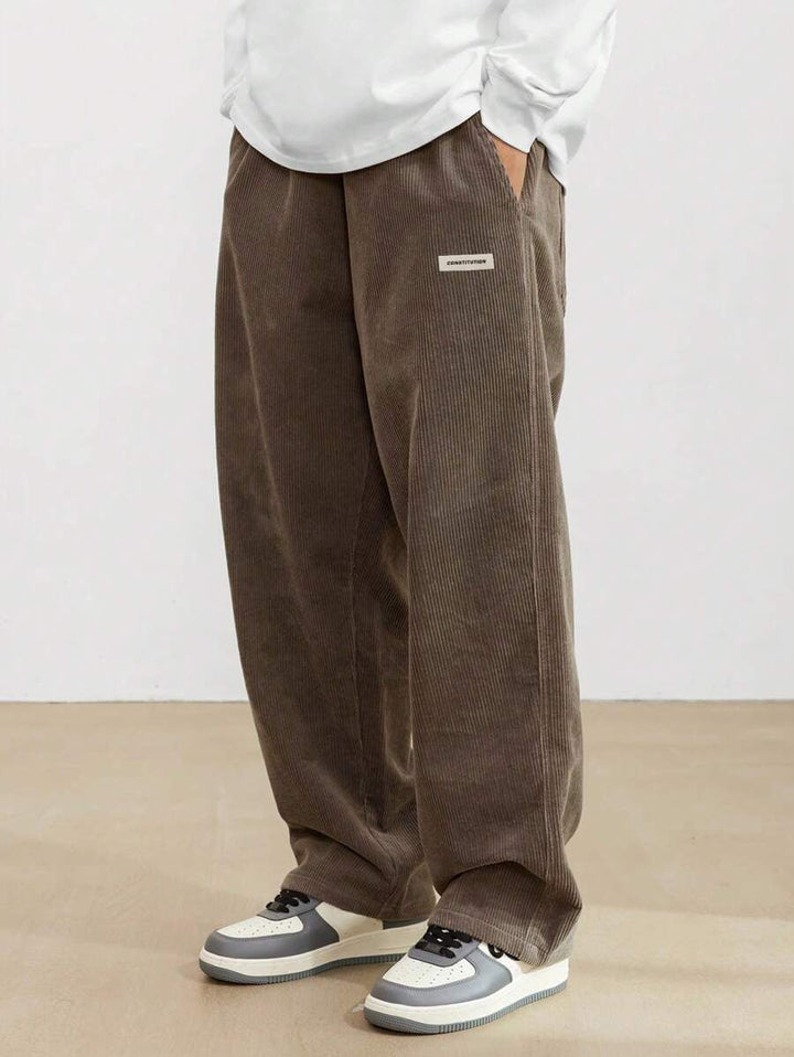 Dale | Corduroy Pants Drawstring Wide Leg Relaxed Fit