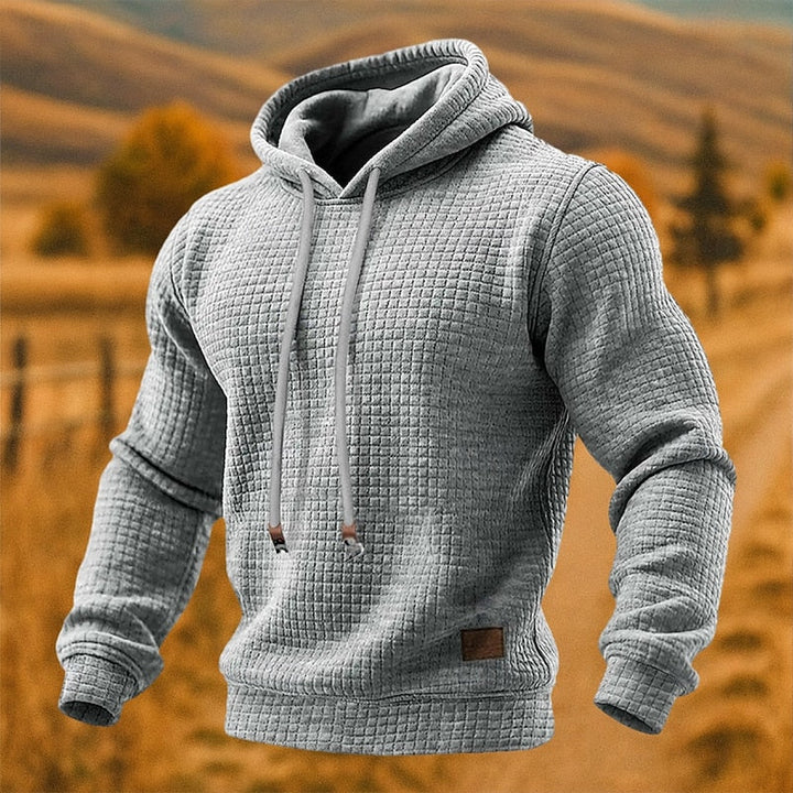 Frank mens waffle knit pullover hoodie