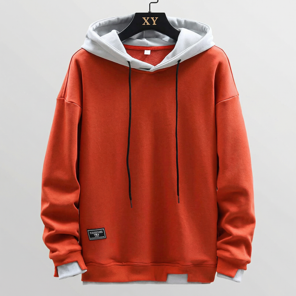 Caden | Men's Relaxed Pull-On Contrast Hoodie