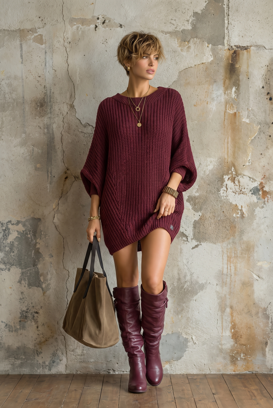 Harper | Sweater Dress Mini Long Sleeve