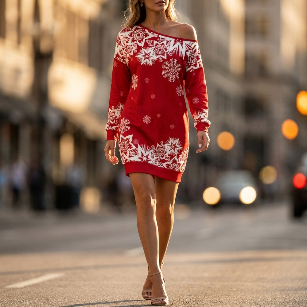Diana | Off-Shoulder Christmas Mini Dress