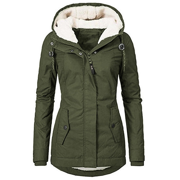 Holly | Zip Hooded Faux Fur Lined Jacket