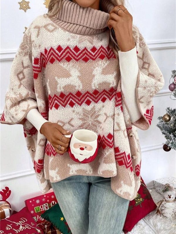 Phoebe | Womens Christmas Sweaters Fair Isle Oversized Knit Poncho