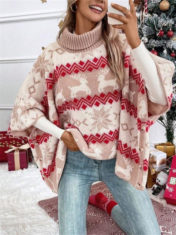 Phoebe | Womens Christmas Sweaters Fair Isle Oversized Knit Poncho