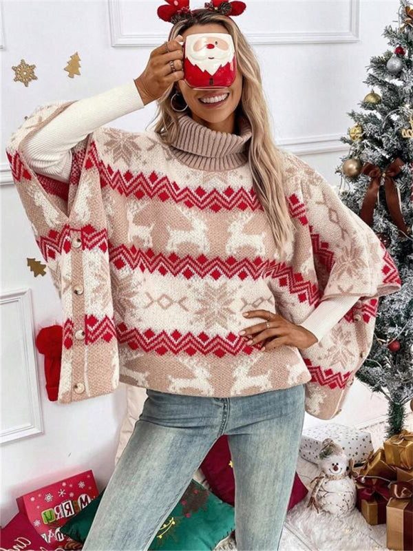 Phoebe | Womens Christmas Sweaters Fair Isle Oversized Knit Poncho