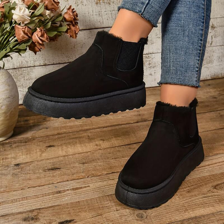 Faith womens faux suede platform chelsea boots