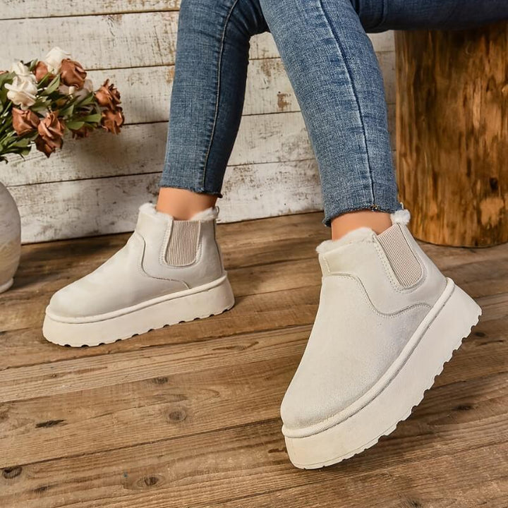 Faith womens faux suede platform chelsea boots