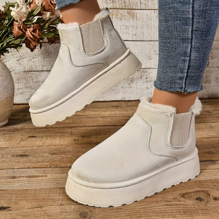 Faith womens faux suede platform chelsea boots