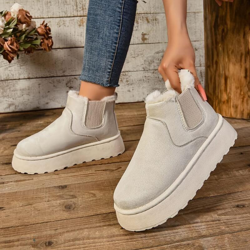 Faith womens faux suede platform chelsea boots