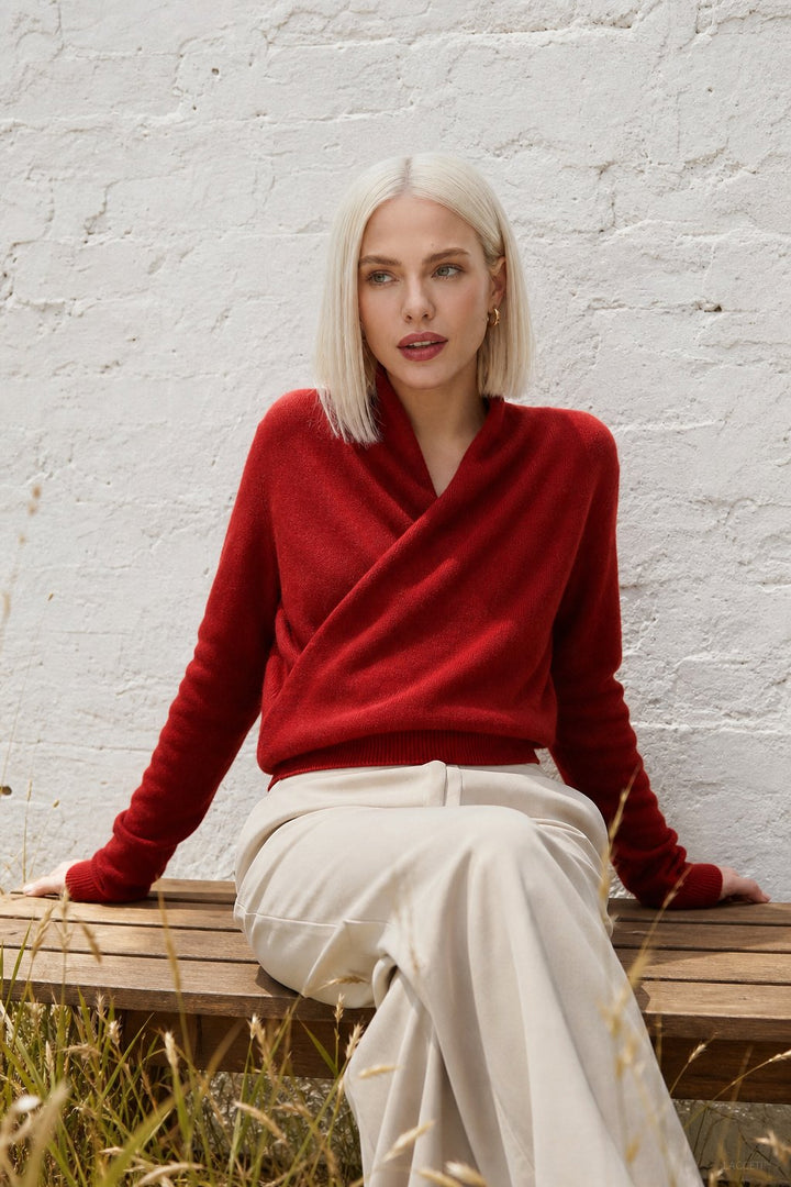 Ivy | Womens Wrap Sweater Long Sleeve Relaxed