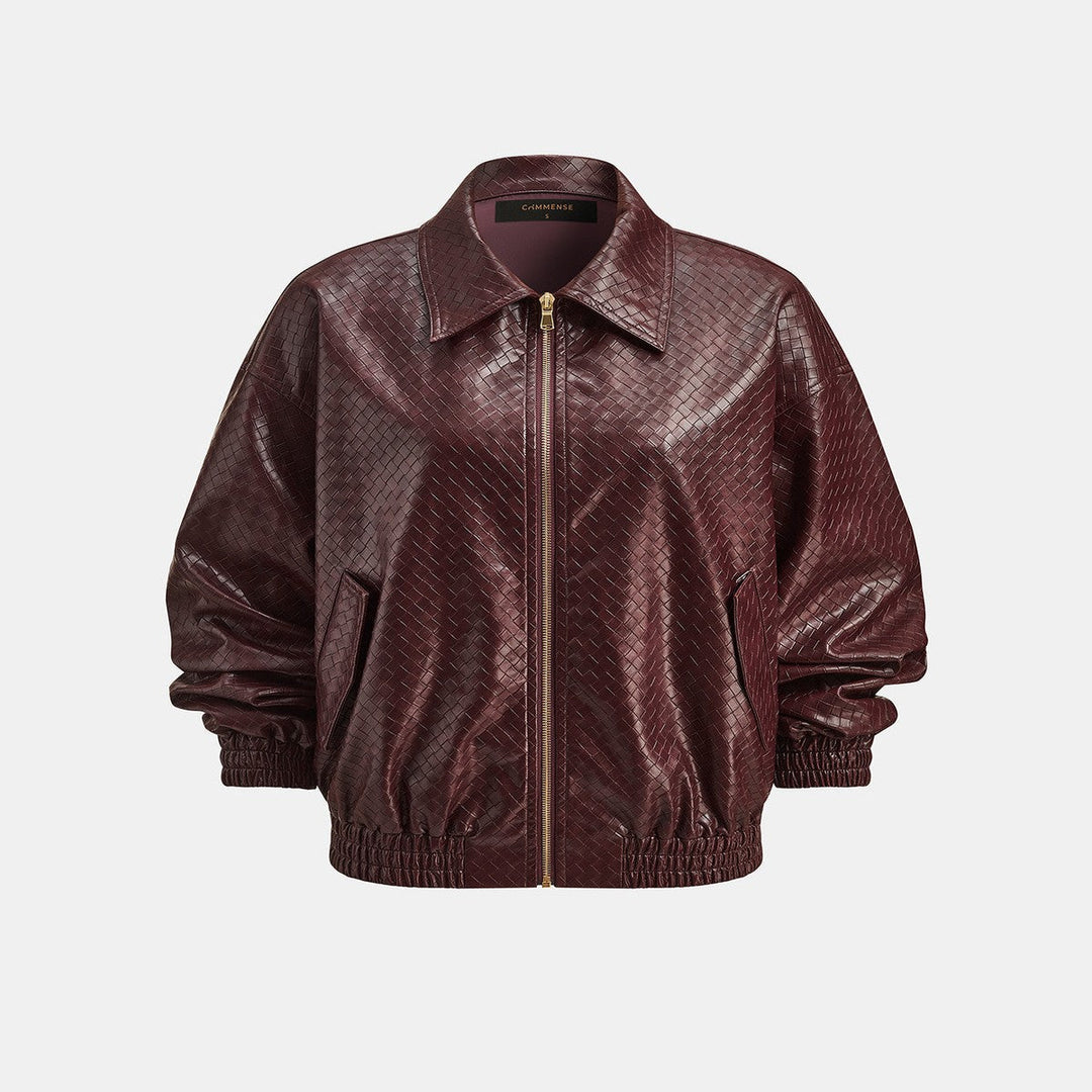 Kara | Womens Oversized Faux Leather Bomber Jacket
