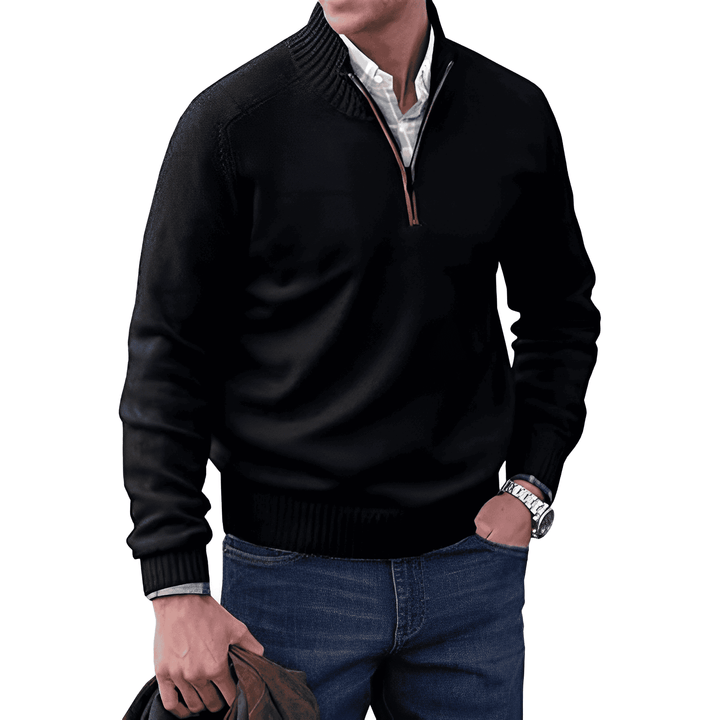 Wyatt | Quarter Zip Sweater Knit Collared Relaxed Fit