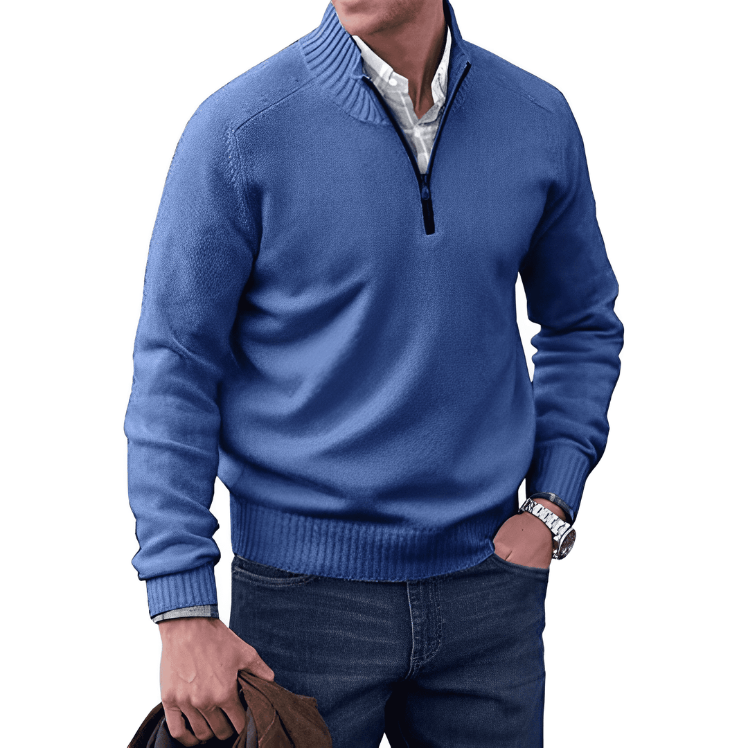 Wyatt | Quarter Zip Sweater Knit Collared Relaxed Fit
