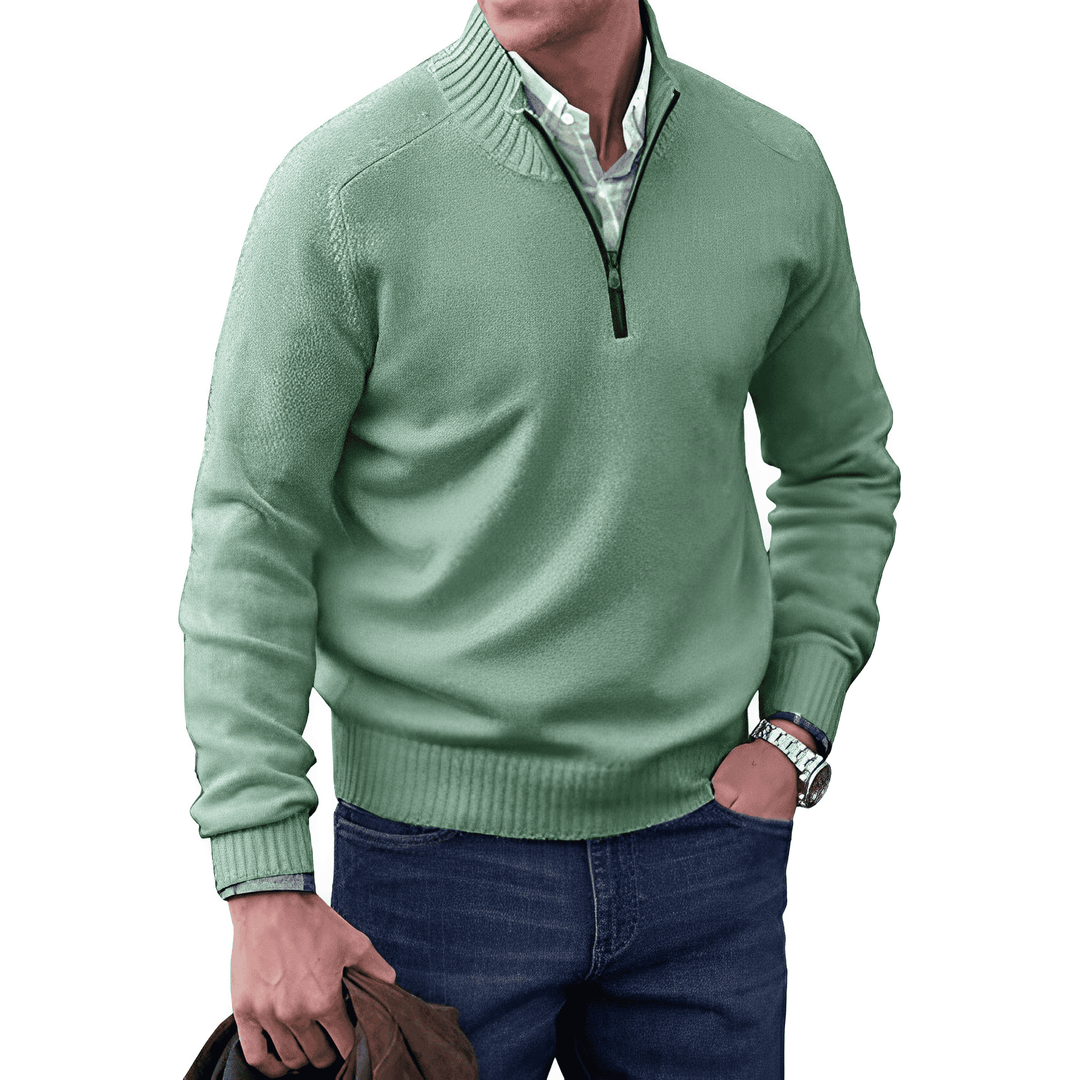 Wyatt | Quarter Zip Sweater Knit Collared Relaxed Fit