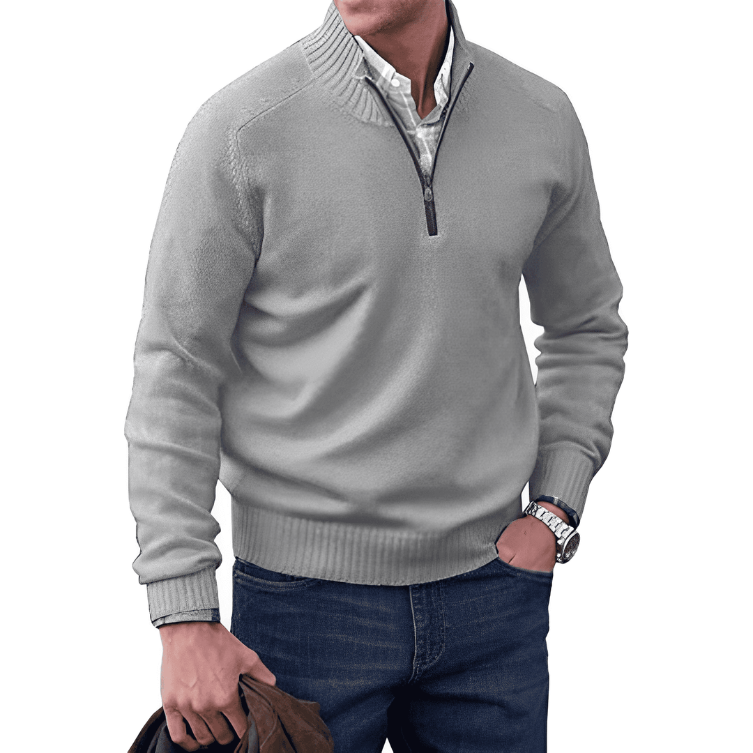 Wyatt | Quarter Zip Sweater Knit Collared Relaxed Fit