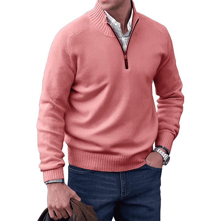 Wyatt | Quarter Zip Sweater Knit Collared Relaxed Fit