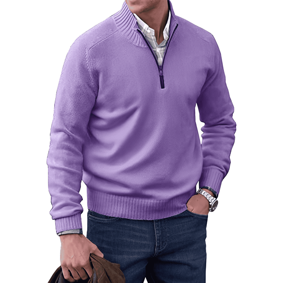 Wyatt | Quarter Zip Sweater Knit Collared Relaxed Fit