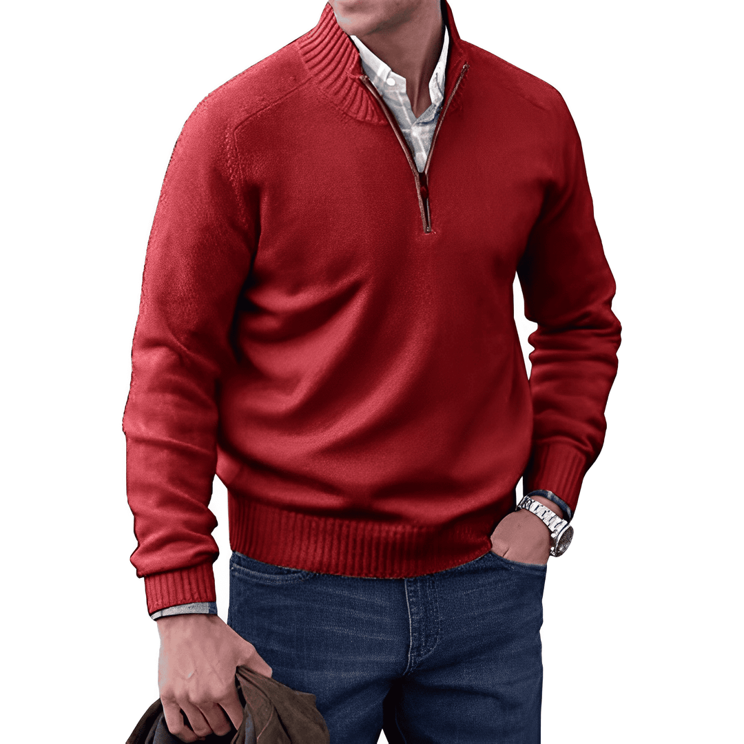 Wyatt | Quarter Zip Sweater Knit Collared Relaxed Fit