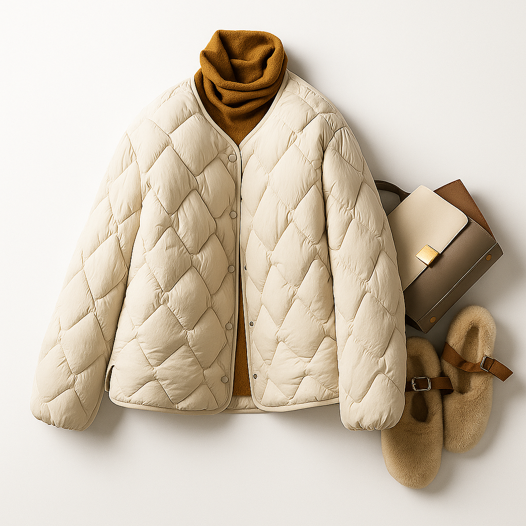 Womens quilted puffer jacket, view 4