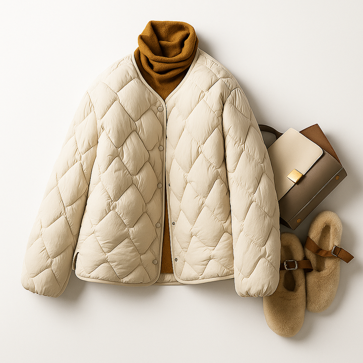 Womens quilted puffer jacket, view 4