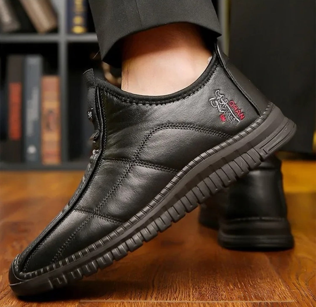 Troy | Mens Leather Fur Lined Quilted Winter Boots