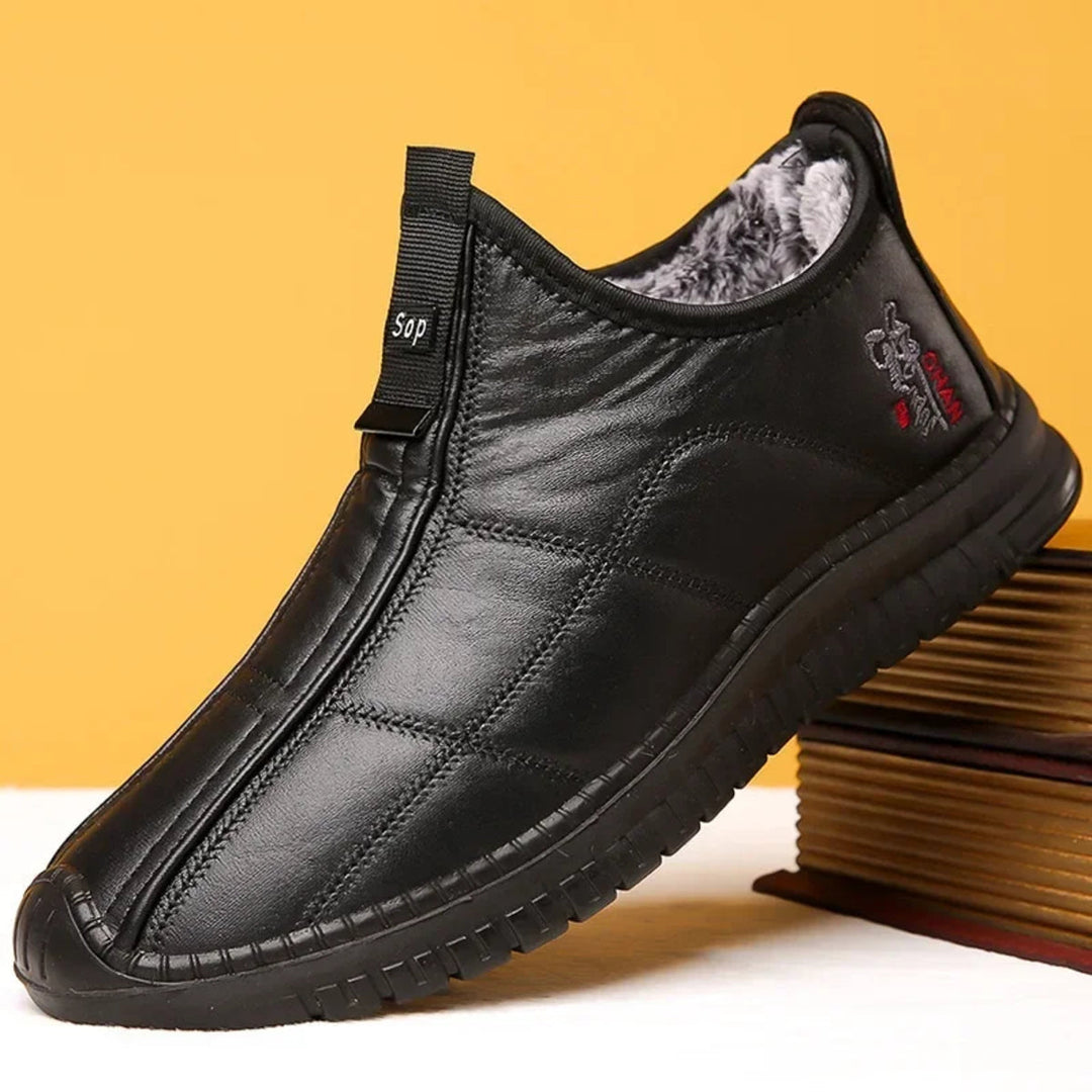 Troy | Mens Leather Fur Lined Quilted Winter Boots