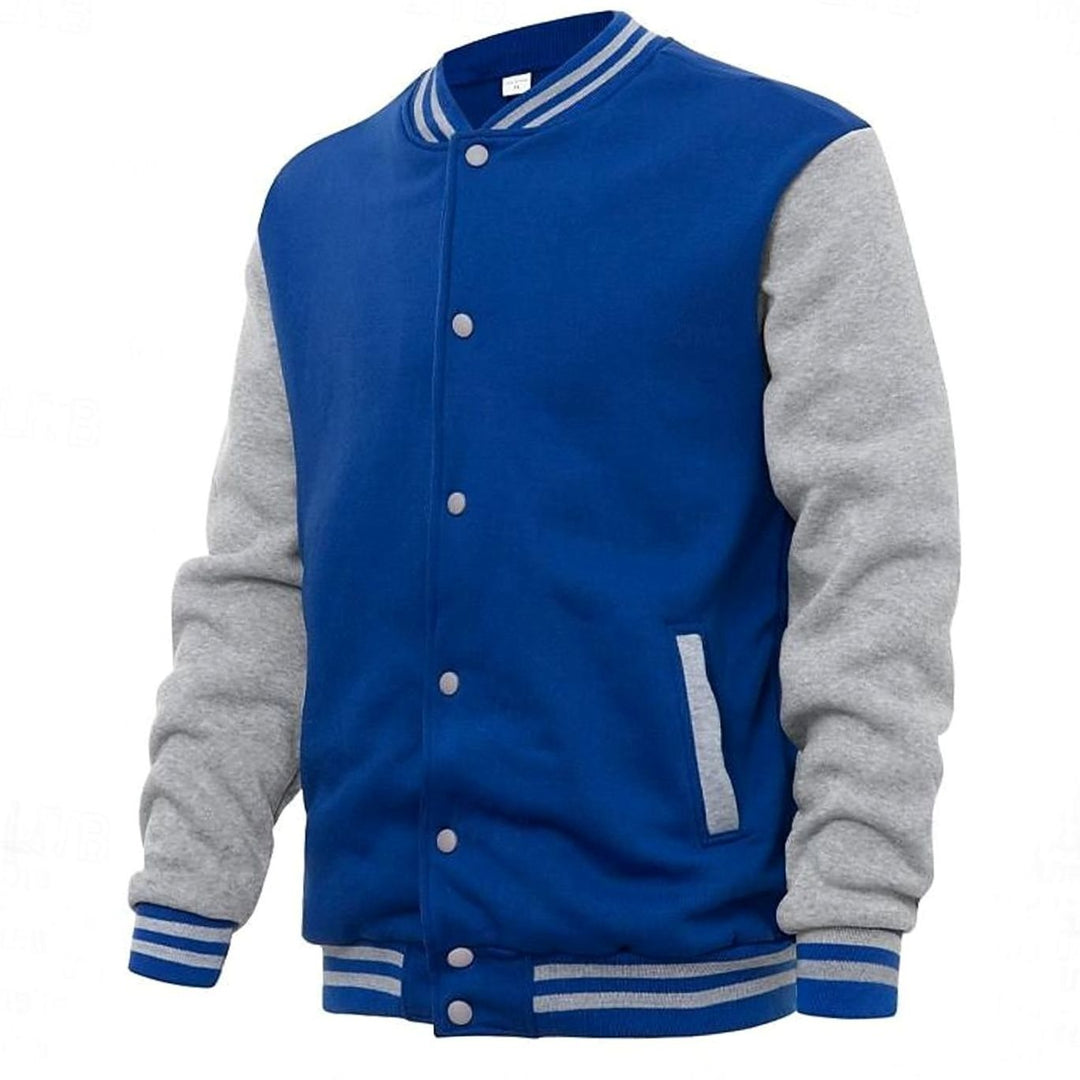 Chad | Varsity Jacket Mens Striped Collar Button