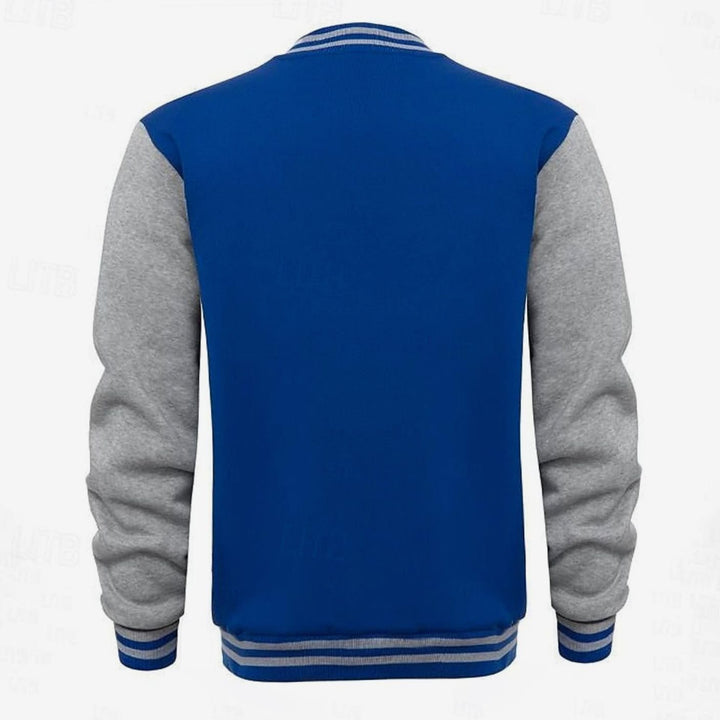 Chad | Varsity Jacket Mens Striped Collar Button