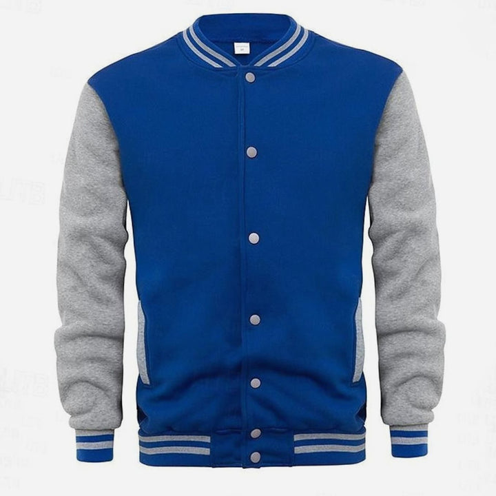 Chad | Varsity Jacket Mens Striped Collar Button
