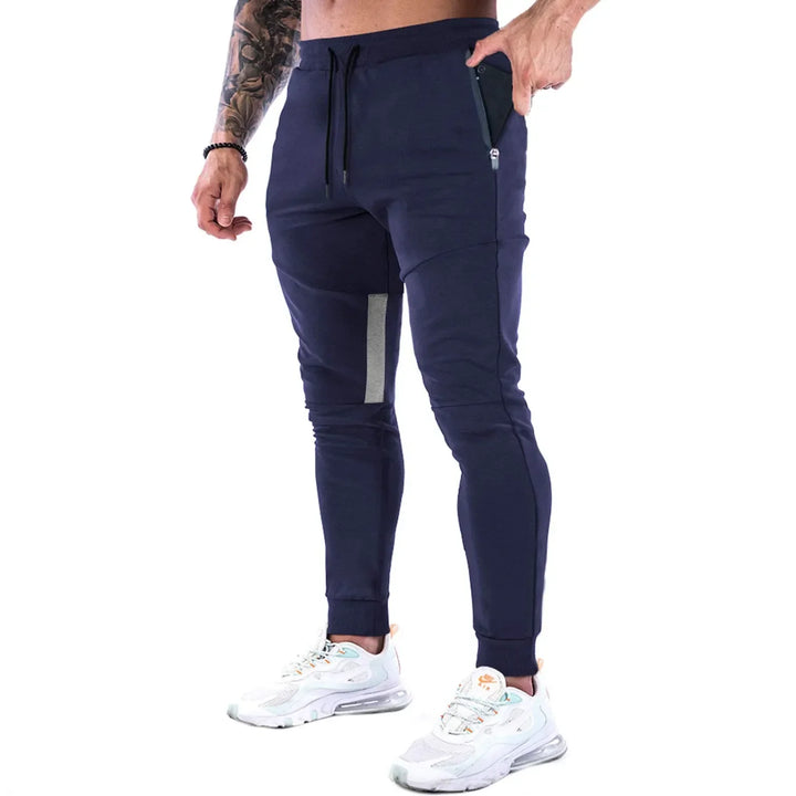 Mens slim fit tapered sweatpants joggers, view 4