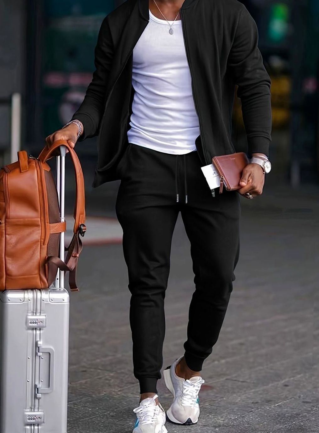 Adam | Mens Bomber Jacket Relaxed Zip Ribbed