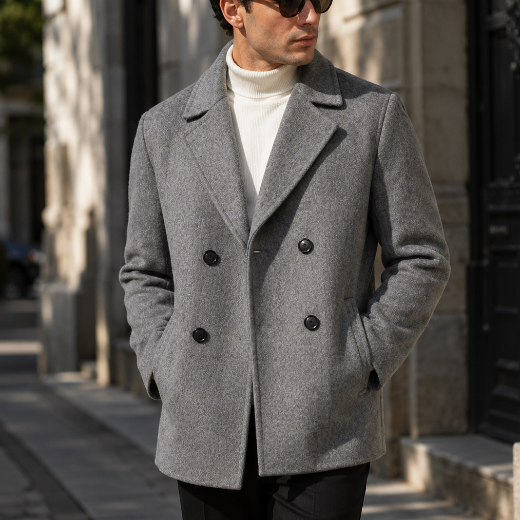 Earl mens wool blend peacoat