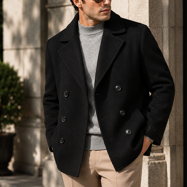 Earl | Mens Double Breasted Peacoat