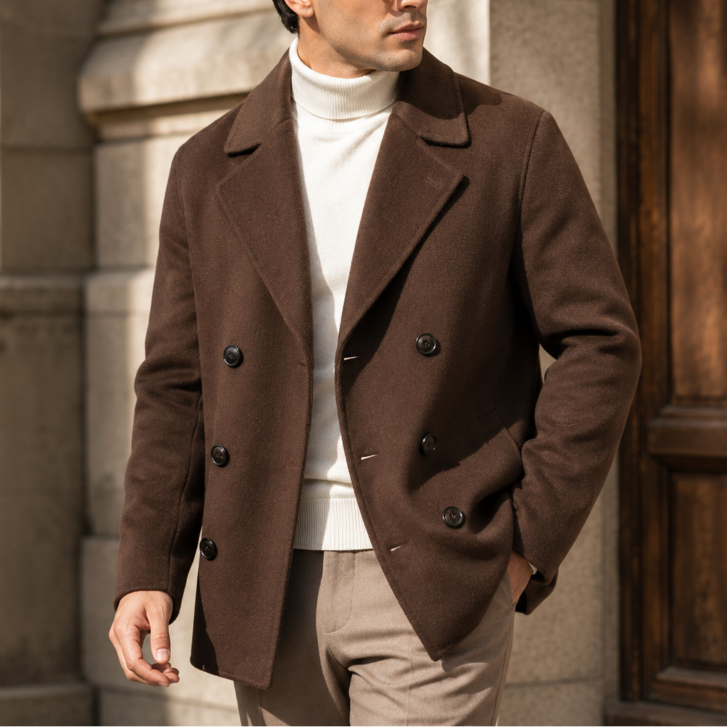 Earl | Mens Double Breasted Peacoat