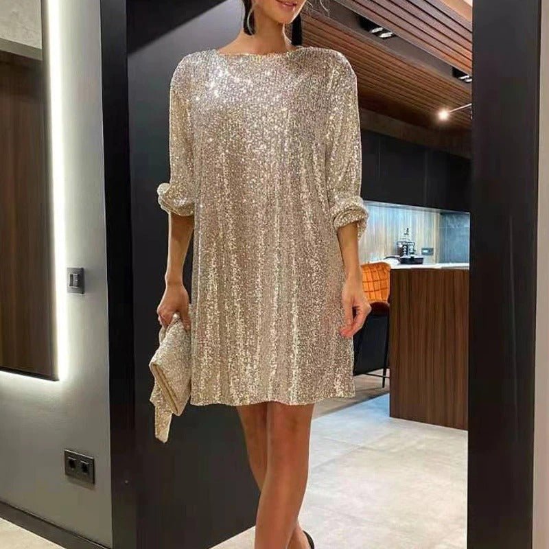 Paige womens sequin off-shoulder mini dress
