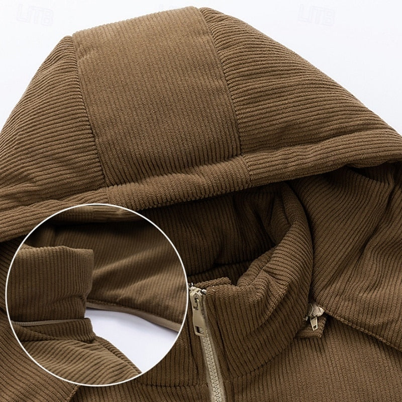 Phoenix | Hooded Quilted Corduroy Puffer Jacket