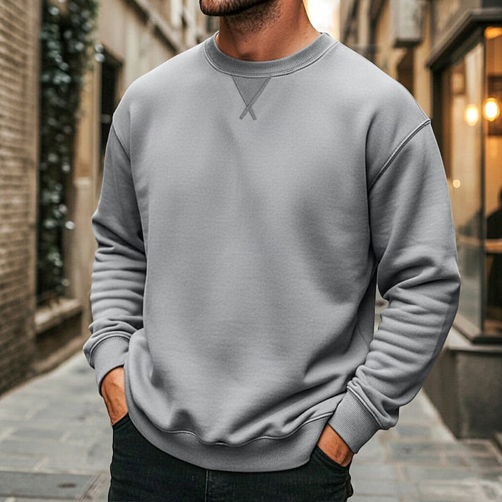 Mens classic crew neck sweatshirt in light grey