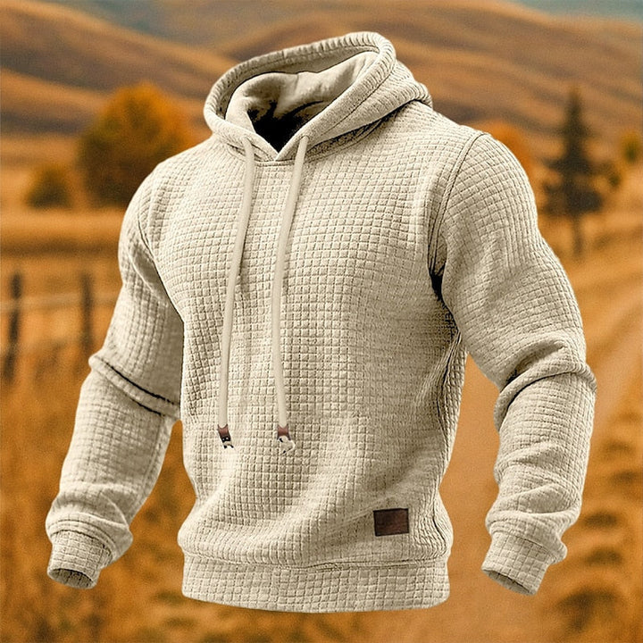 Frank mens waffle knit pullover hoodie