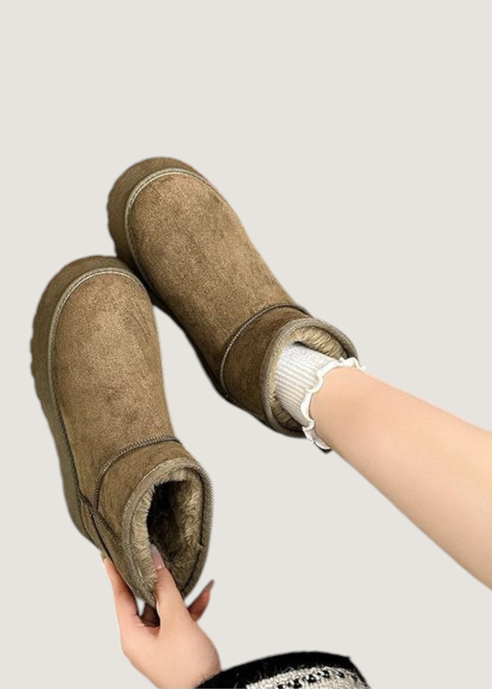 Harley | Pull-On Suede Fur Lined Platform Boots