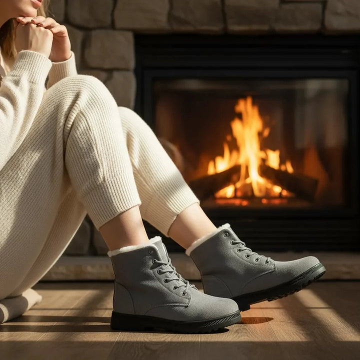 Peyton | Womens Lace-Up Faux Fur Snow Boots