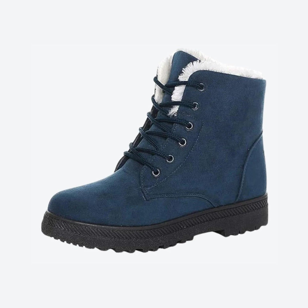 Womens lace-up faux fur snow boots, view 1