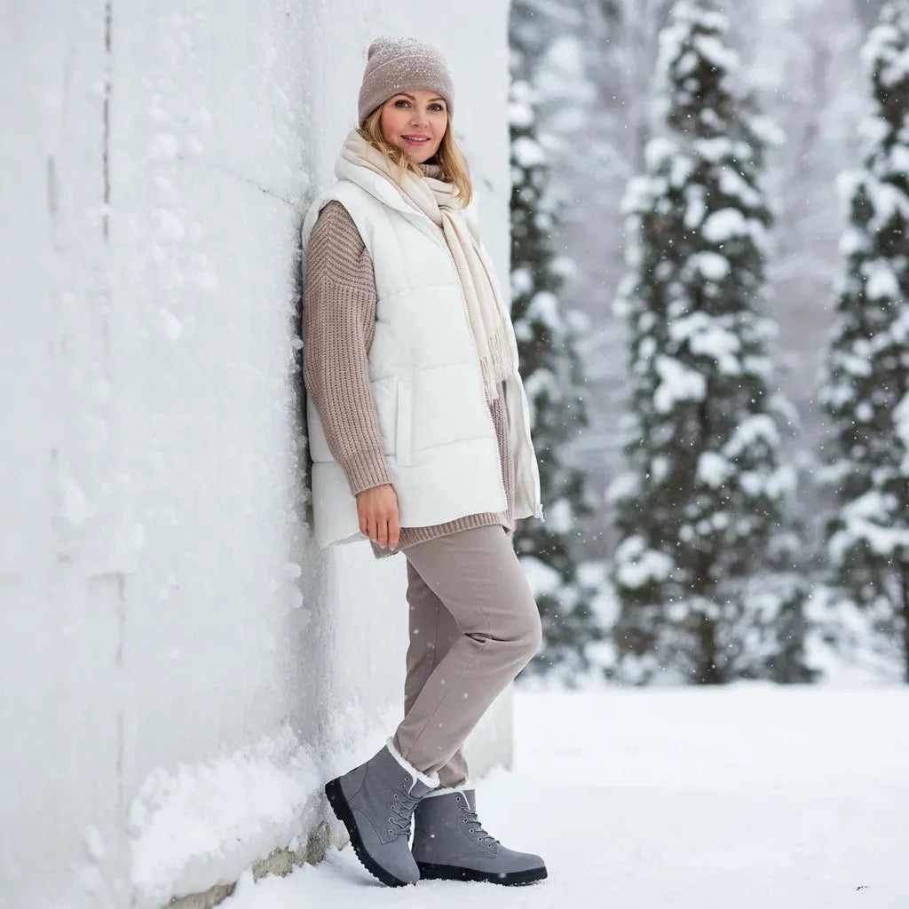 Peyton | Womens Lace-Up Faux Fur Snow Boots