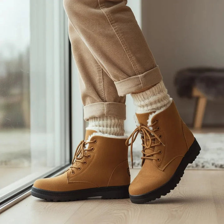 Peyton | Womens Lace-Up Faux Fur Snow Boots
