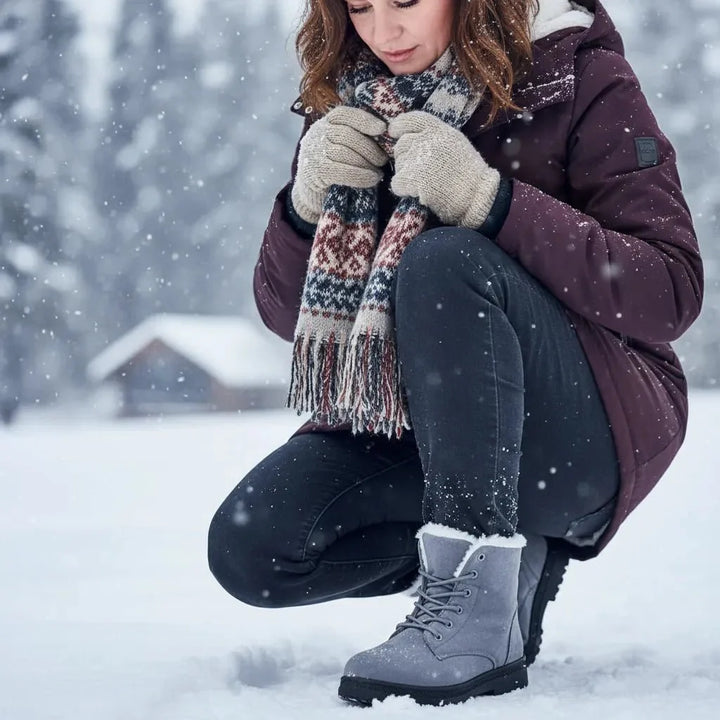 Peyton | Womens Lace-Up Faux Fur Snow Boots